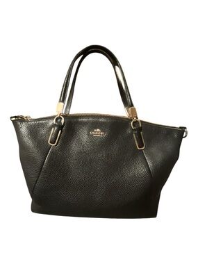Coach Black Pebbled Leather Satchel with Gold Hardware